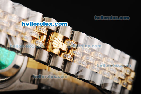 Rolex Datejust Automatic Movement White Dial with Diamond Markers/Bezel and Two Tone Strap - Click Image to Close